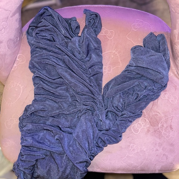 SHEIN Blue Ruched Cutout Pants - Picture 5 of 5